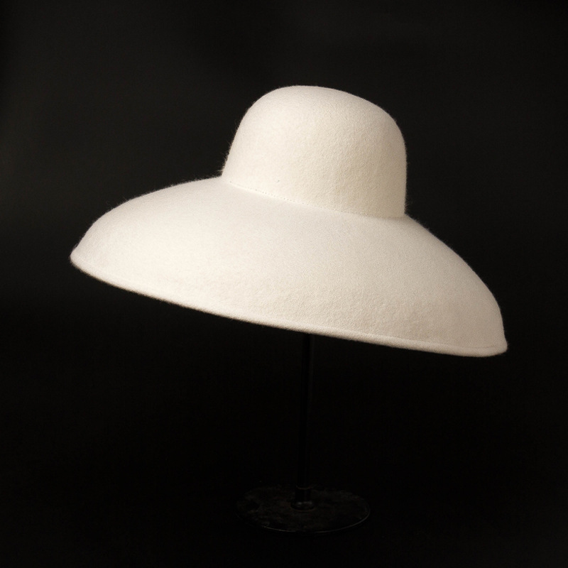 Fedora Hat Wool - Klasyczny duży szeroki rondo kapelusz z